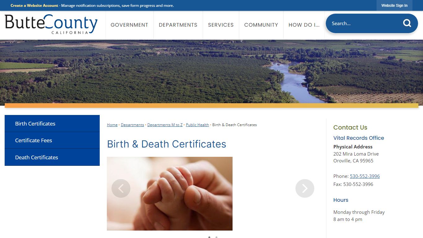 Birth & Death Certificates | Butte County, CA