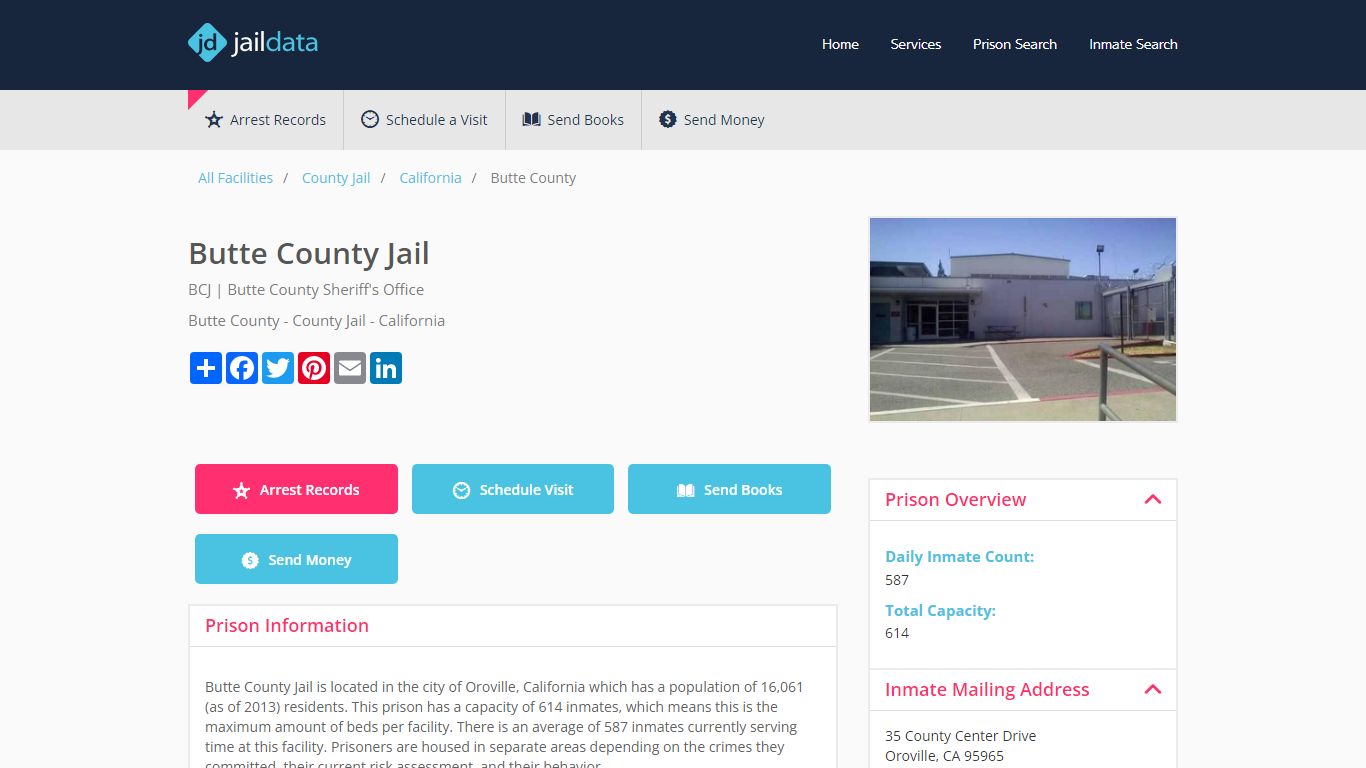 Butte County Jail Inmate Search and Prisoner Info - Oroville, CA