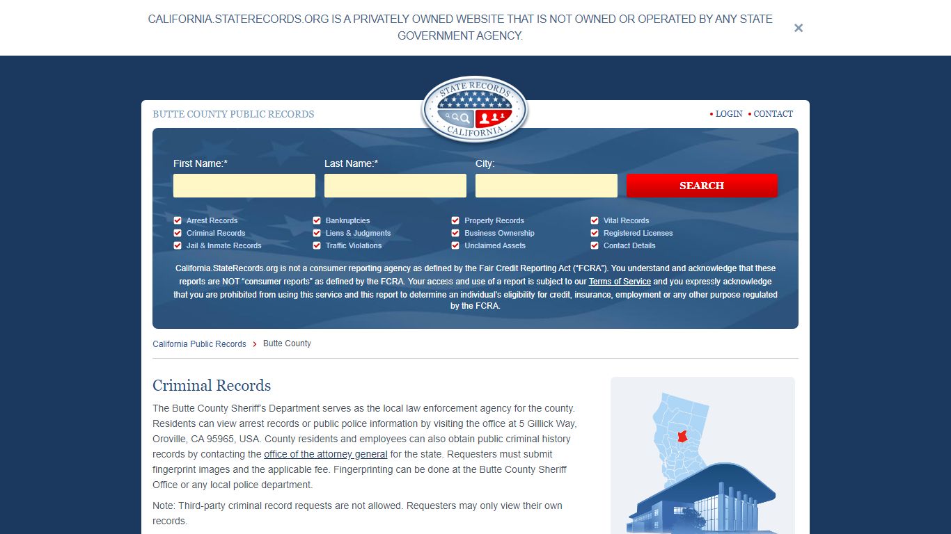 Butte County Arrest, Court, and Public Records | StateRecords.org